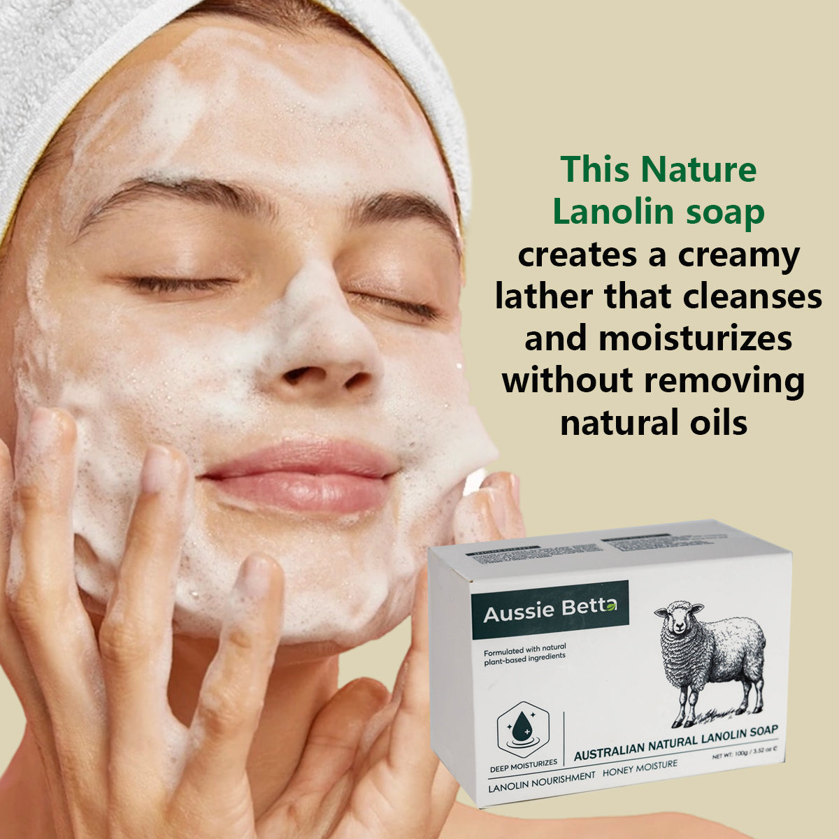 Aussie Betta Gold Turmeric & Lanolin Soap