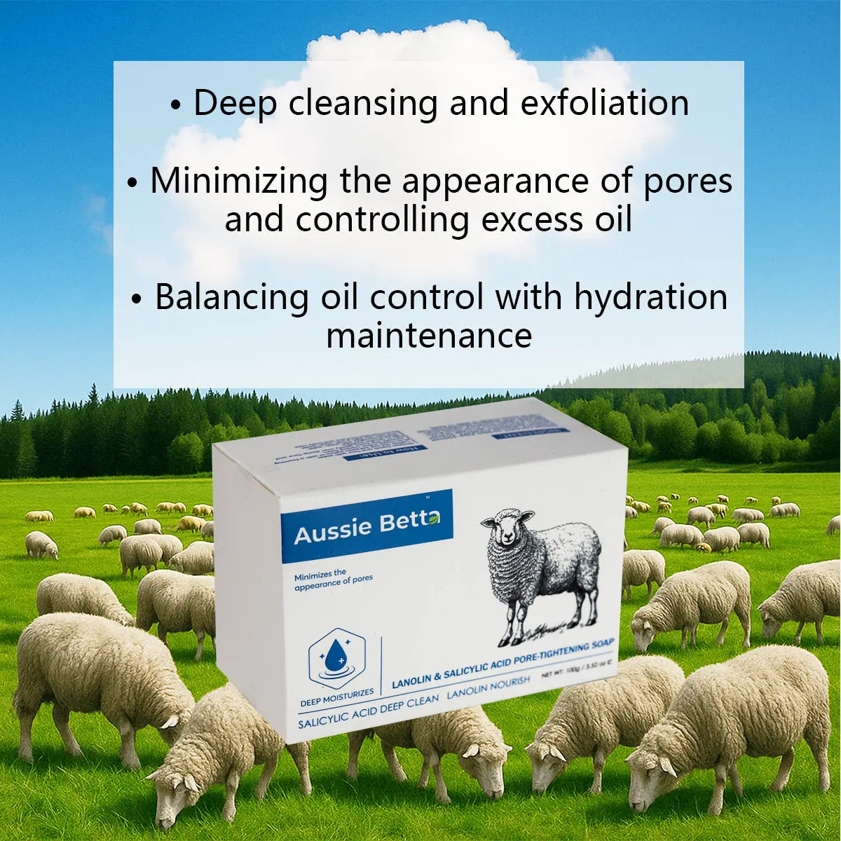 Aussie Betta Lanolin & Salicylic Acid Pore-Tightening Soap Aussie Betta