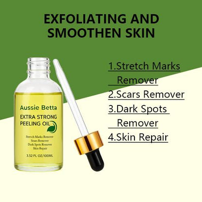 Aussie Betta Yellow Peeling Oil: Fade dark spots and blemishes, revealing a radiant, even complexion