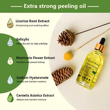 Aussie Betta Yellow Peeling Oil: Fade dark spots and blemishes, revealing a radiant, even complexion