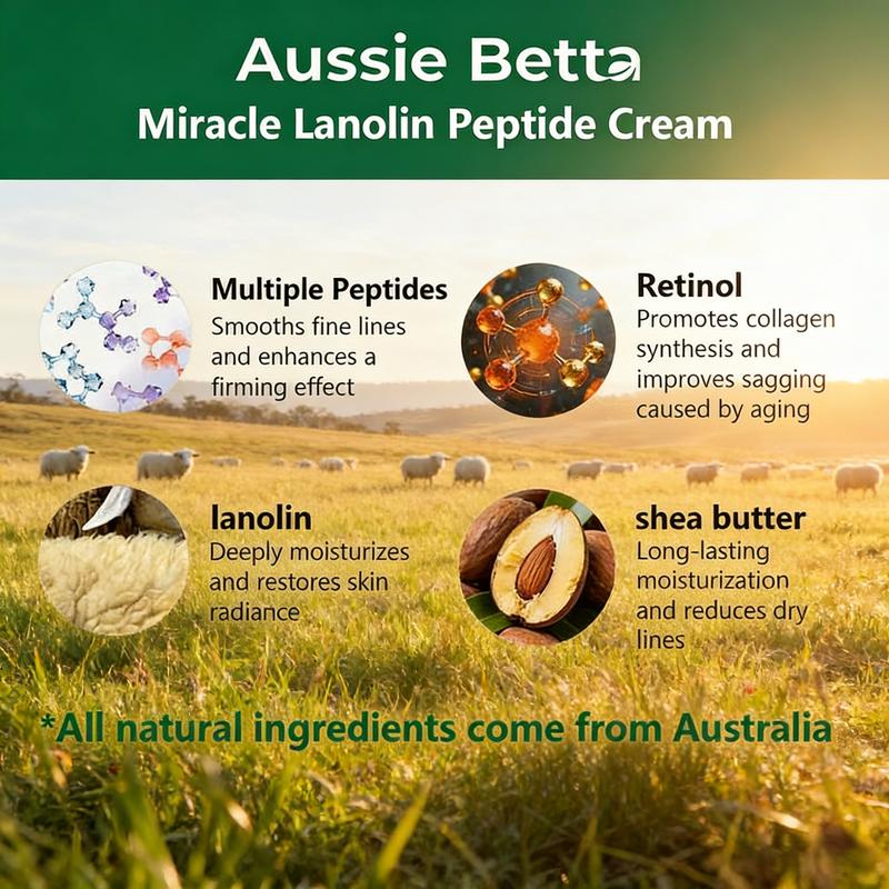 Crema de péptidos de lanolina Aussie Betta Miracle