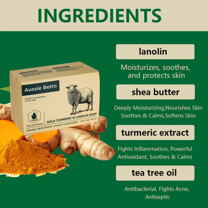 Aussie Betta Gold Turmeric & Lanolin Soap