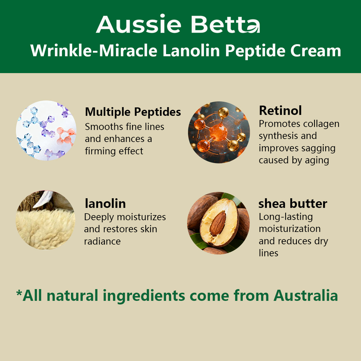 Aussie Betta Miracle Lanolin Peptide Cream