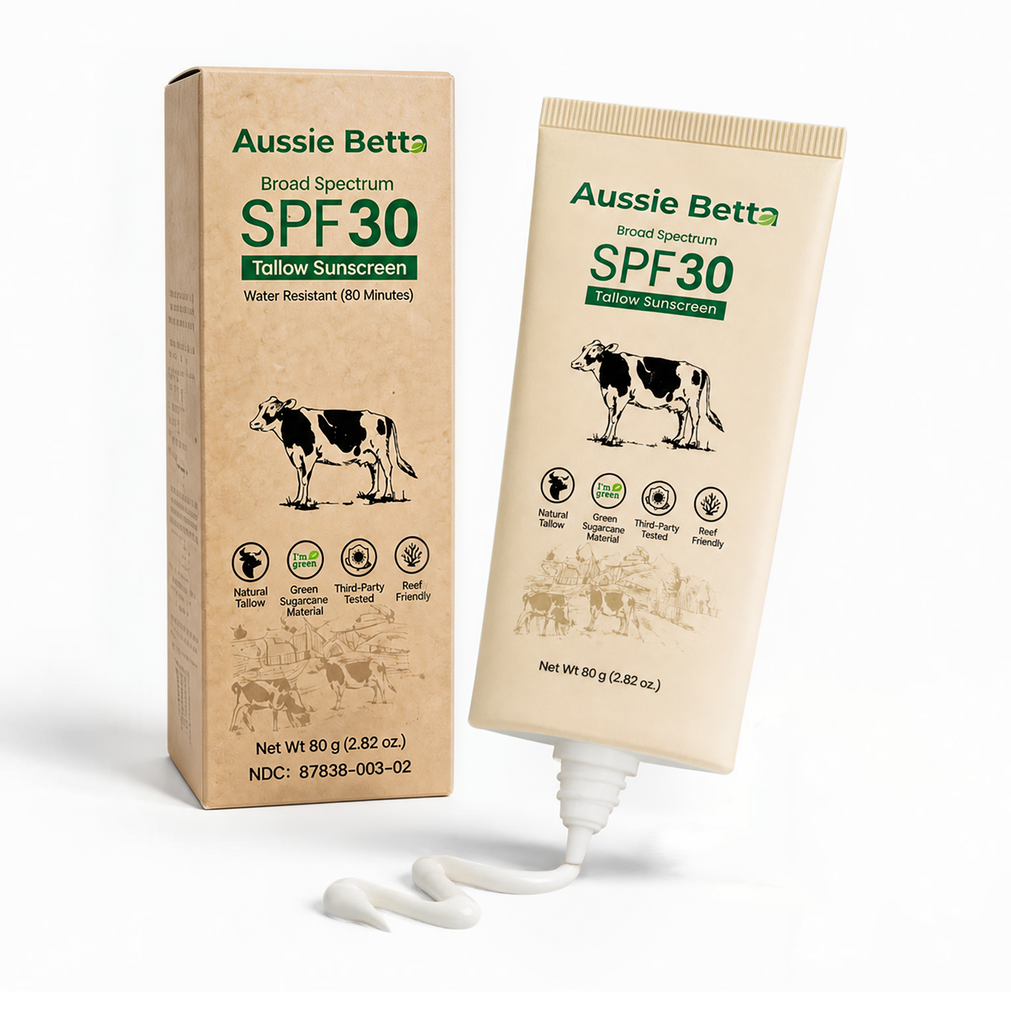 Aussie Betta SPF30 – Protector solar mineral de amplio espectro para el rostro con sebo