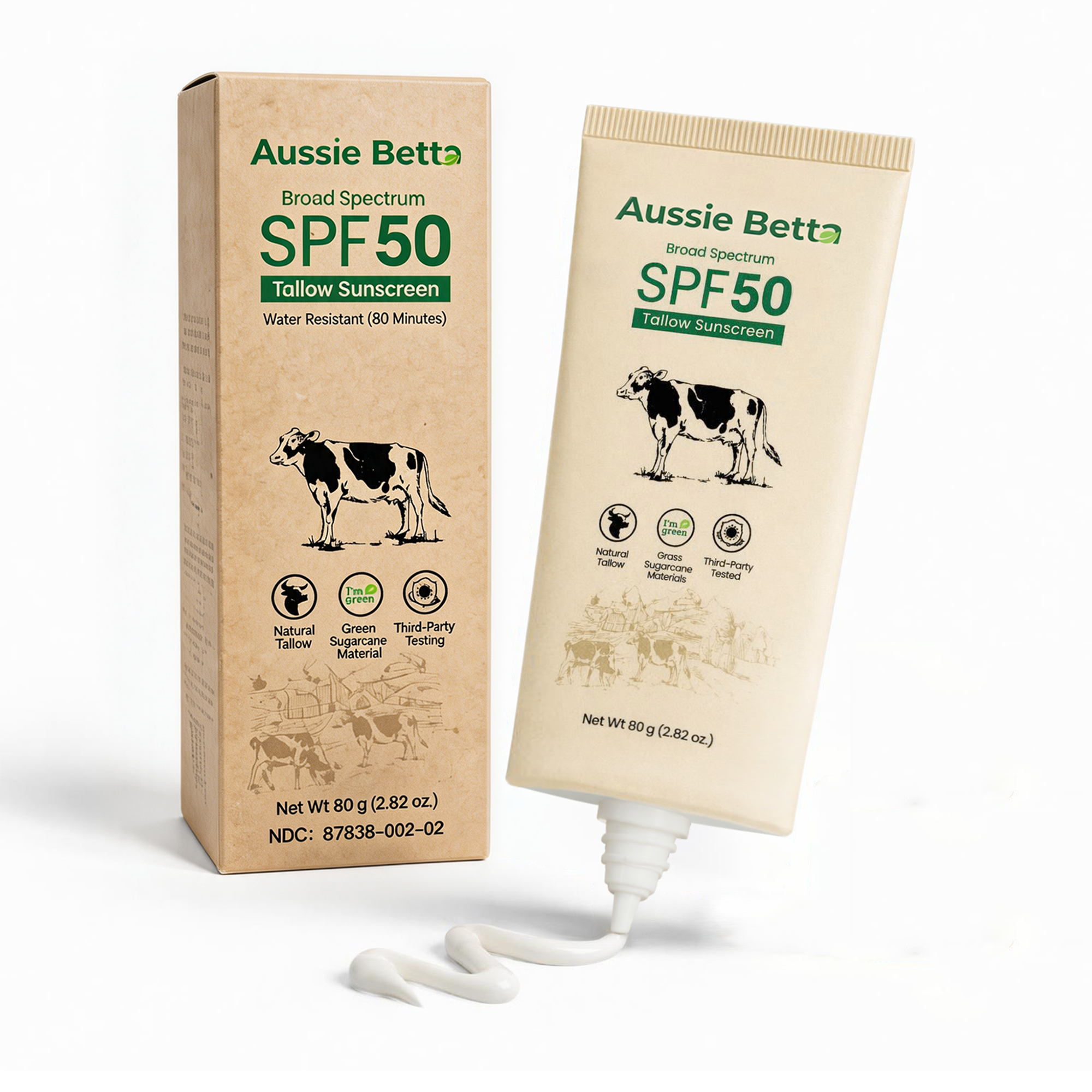 Aussie Betta SPF50 – Protector solar híbrido de amplio espectro con sebo para rostro y cuerpo