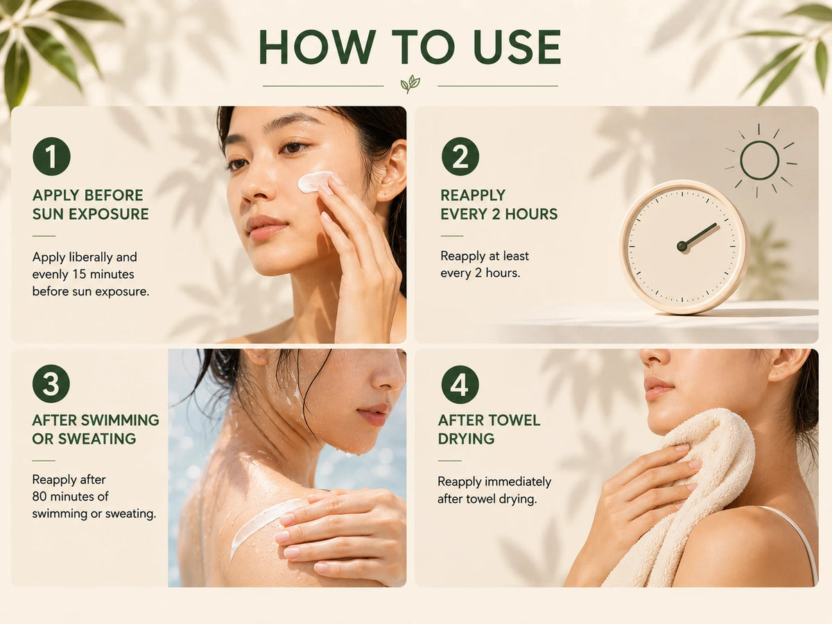 SPF30 application directions