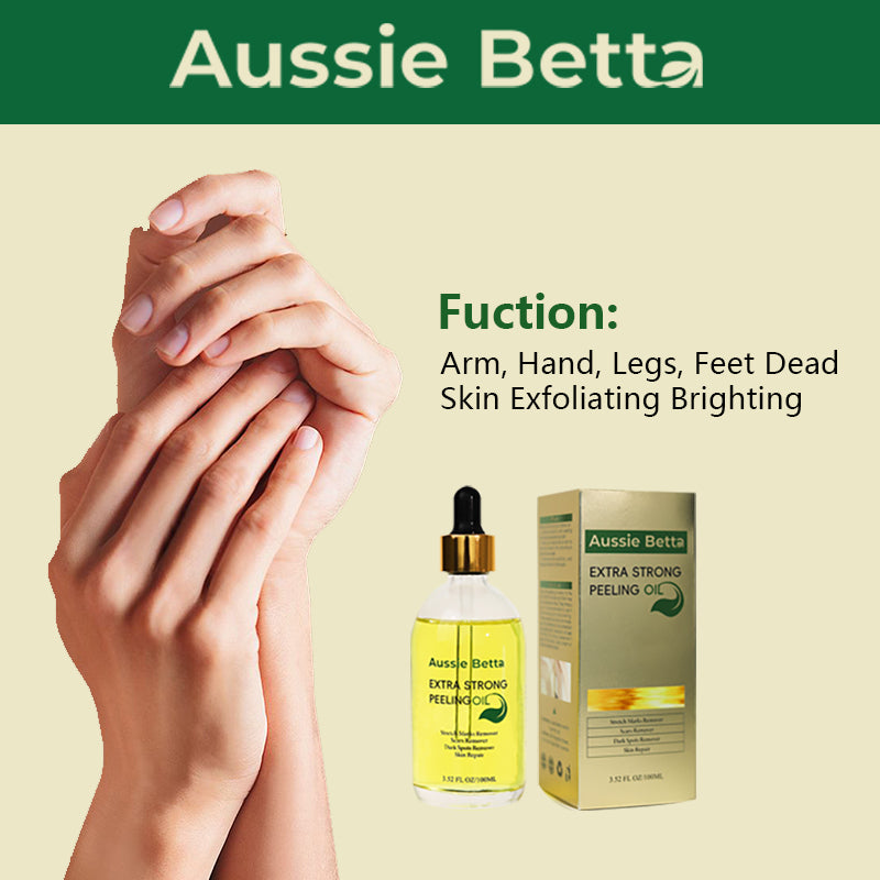 Aceite exfoliante amarillo Aussie Betta: Tratamiento suave para la hiperpigmentación corporal | Atenúa las manchas oscuras en 2 semanas